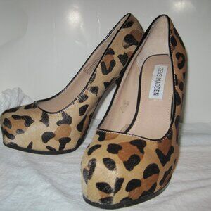 Steve Madden Women's Sarrina Leopard Print Platform Chunky Pumps - 6M US